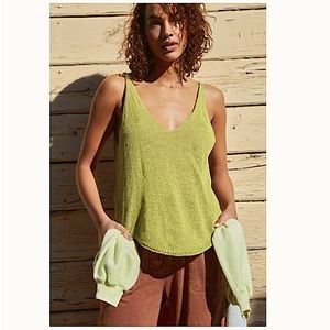 FREE PEOPLE Boucle Sweater Tank Size: Small, Color: Grasses Greener